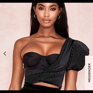 Nwt House of CB Zenaida Black Crystal Bustier XS